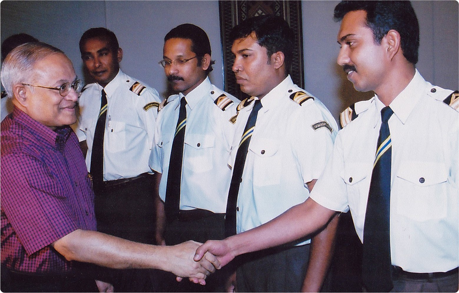 President Gayoom welcomed at the 50th Anniversary ceremony