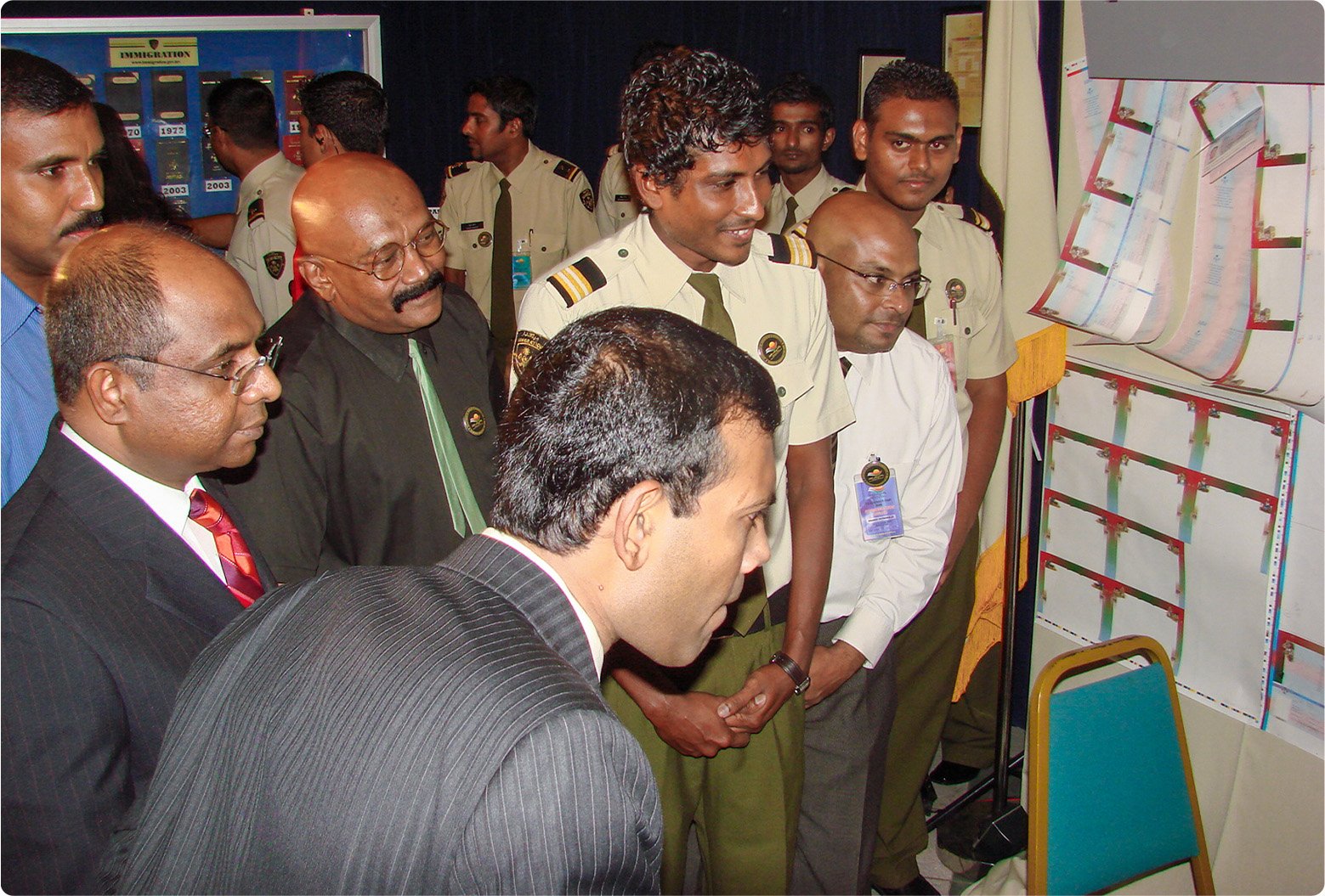 President Nasheed visits the Immigration stall at the Democracy Fair, 2009