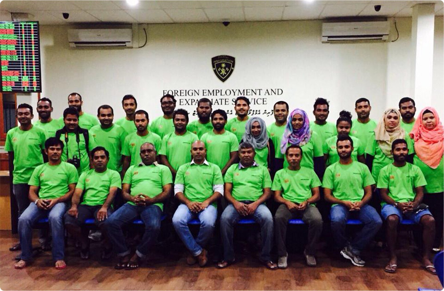 Immigration officers during the Maldives Water Crisis response, 2014