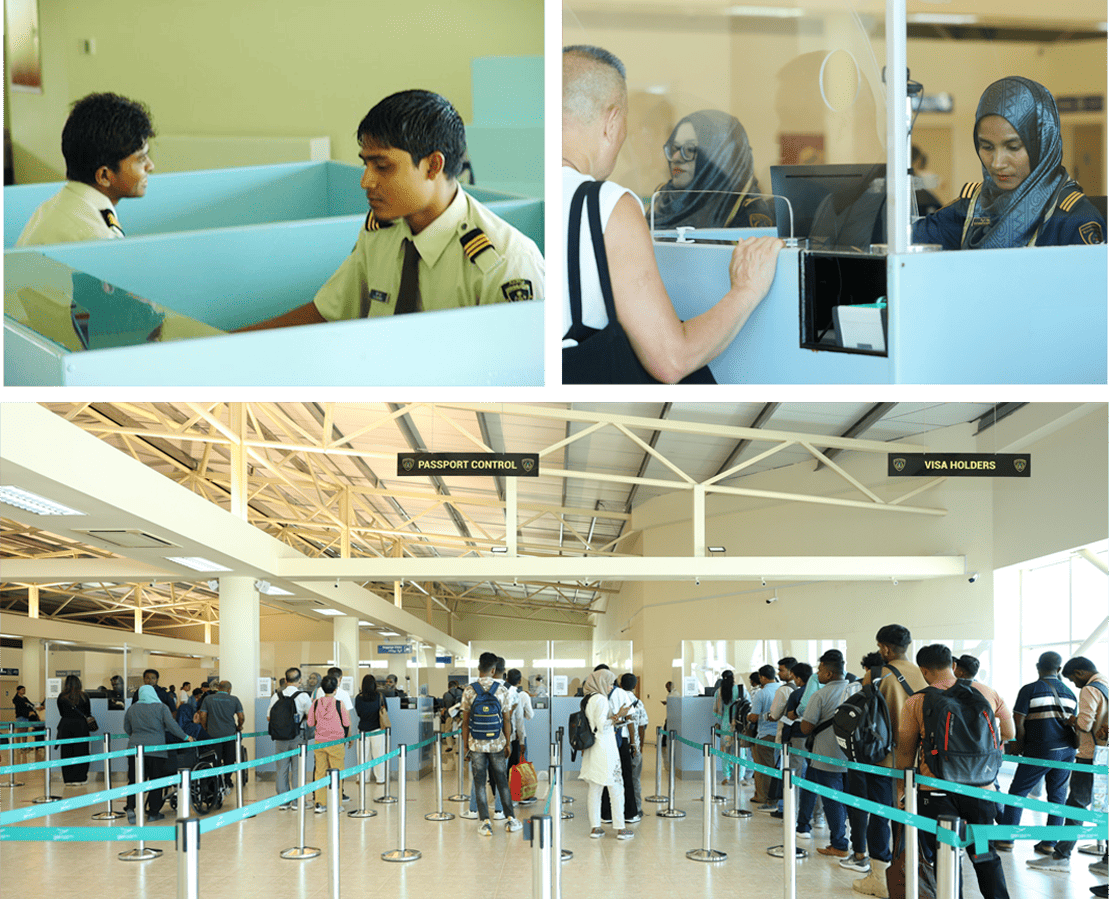 Immigration counters at the arrival hall