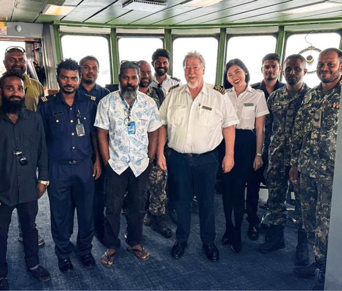 Seaport officers during clearance operations