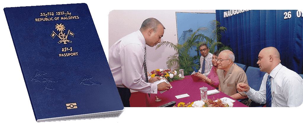 An immigration officer processing an electronic passport