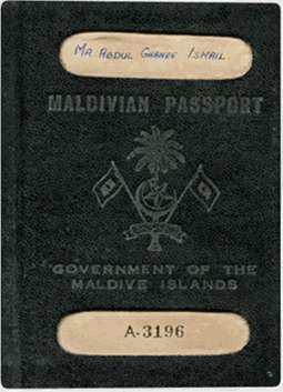 First Official Maldivian Passport